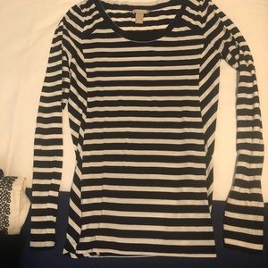 Banana Republic Navy & White Striped Top